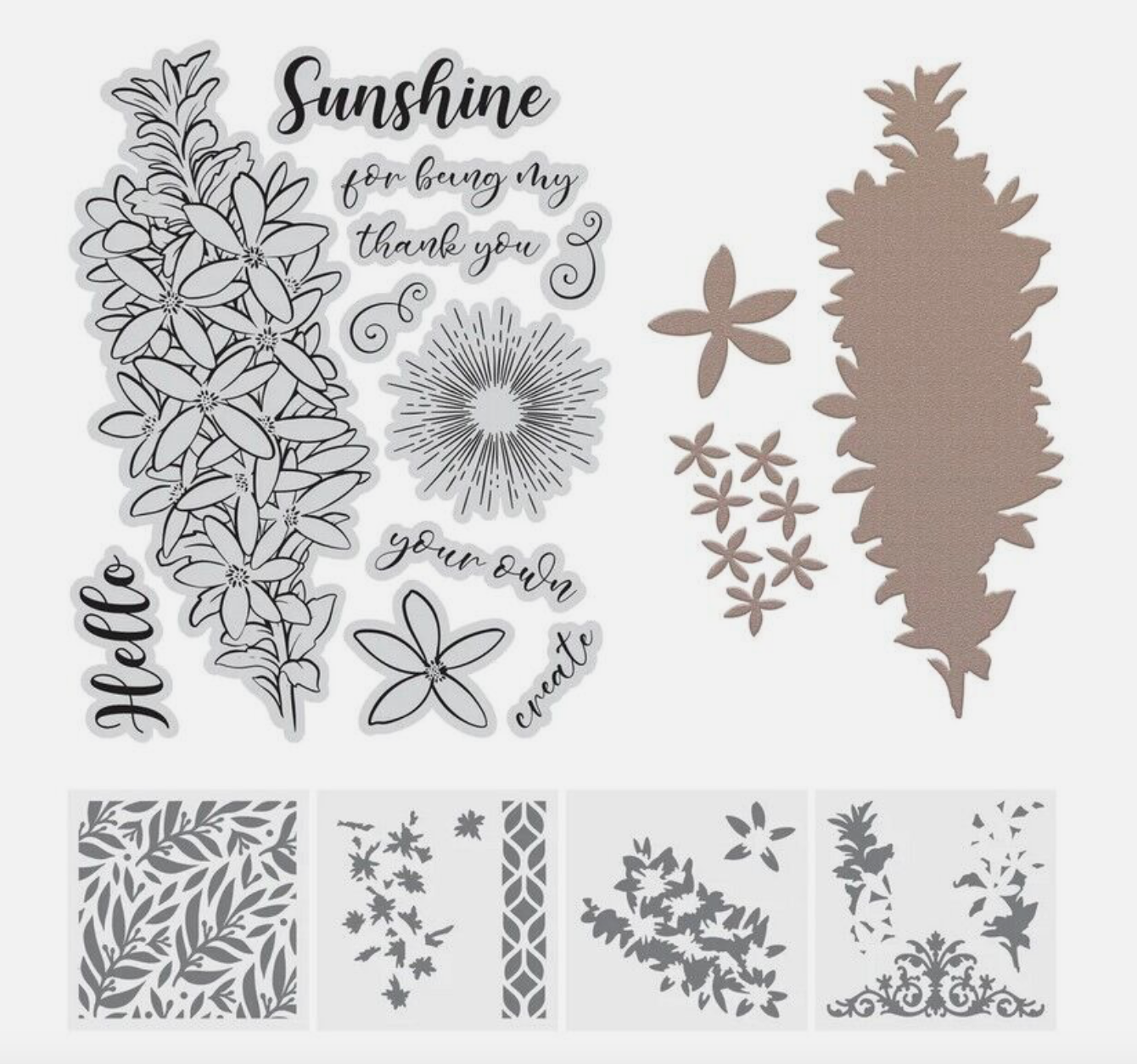 Couture Creations Box Leaf Waxflowers Stamp