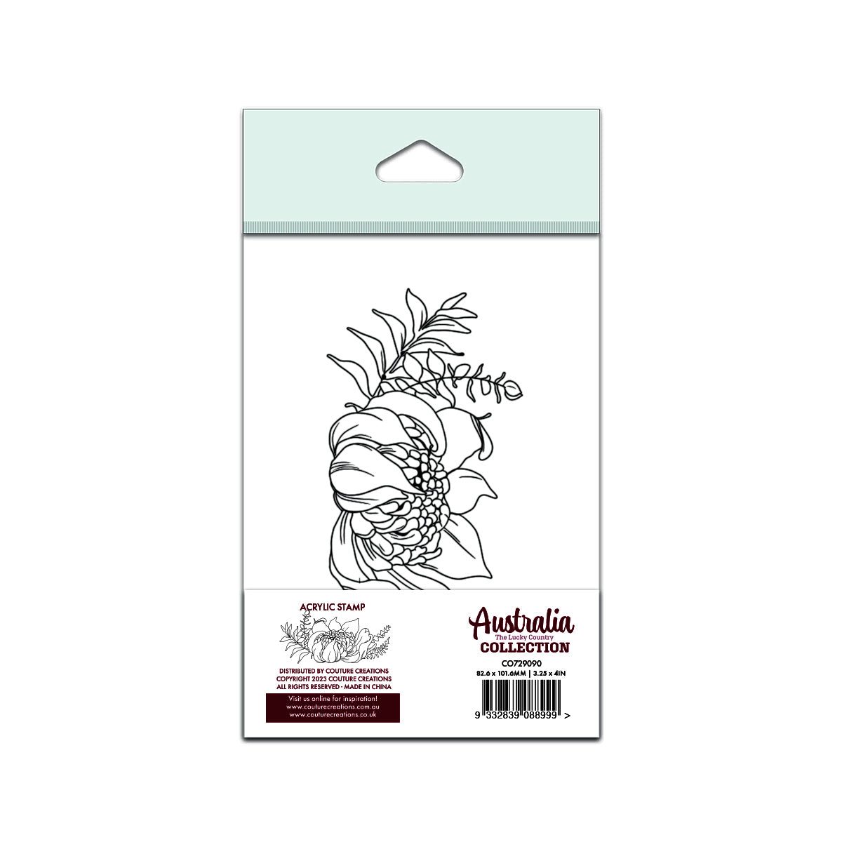 Couture Creations Australia the Lucky Country Protea Stamp