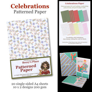 Beccy's Place Celebrations A4 Patterned Paper Pack