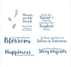Couture Creations Floral Sentiments Stamp Set (10pc)