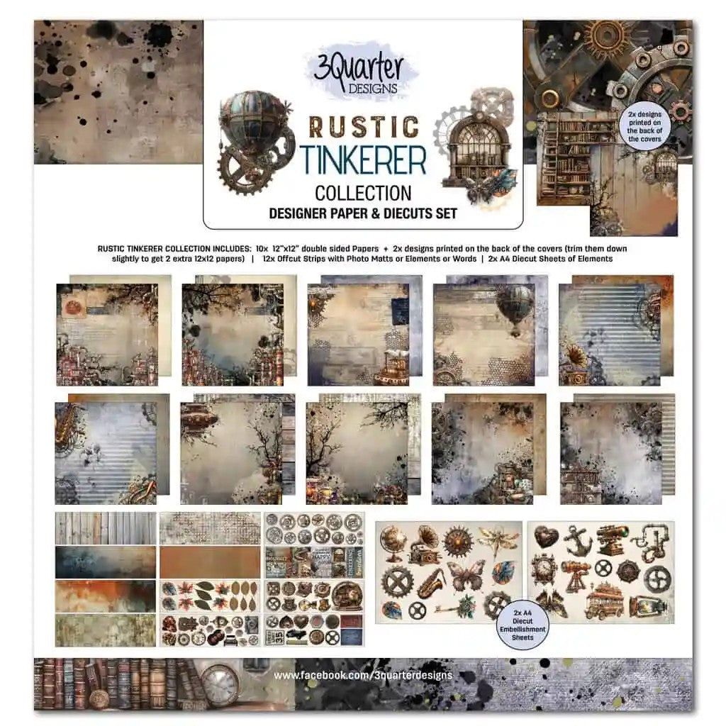 3 Quarter Designs Rustic Tinkerer 12"x12" Paper Collection Pack