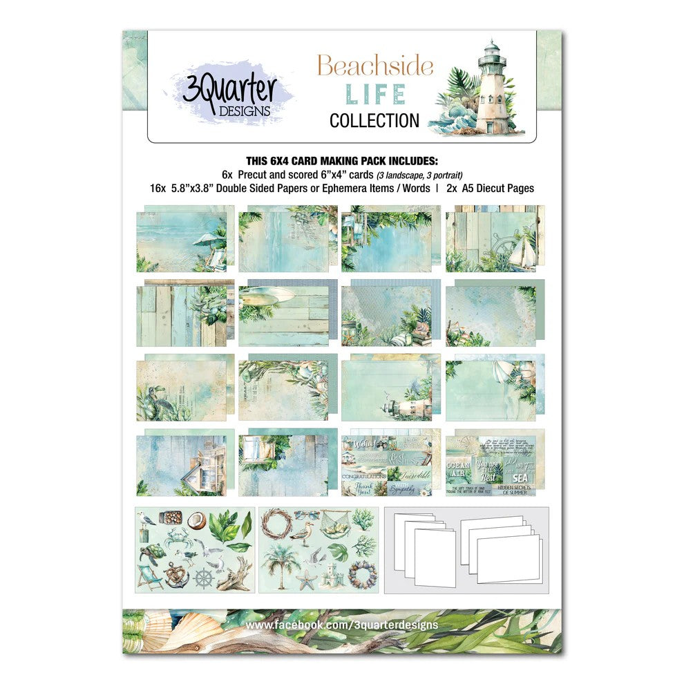 3 Quarter Designs Beachside Life 6"x4" Card Making Pack