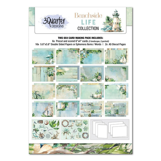 3 Quarter Designs Beachside Life 6"x4" Card Making Pack