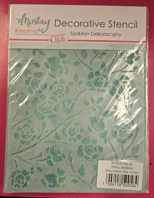 Mintay Decorative Stencil - Rosebuds