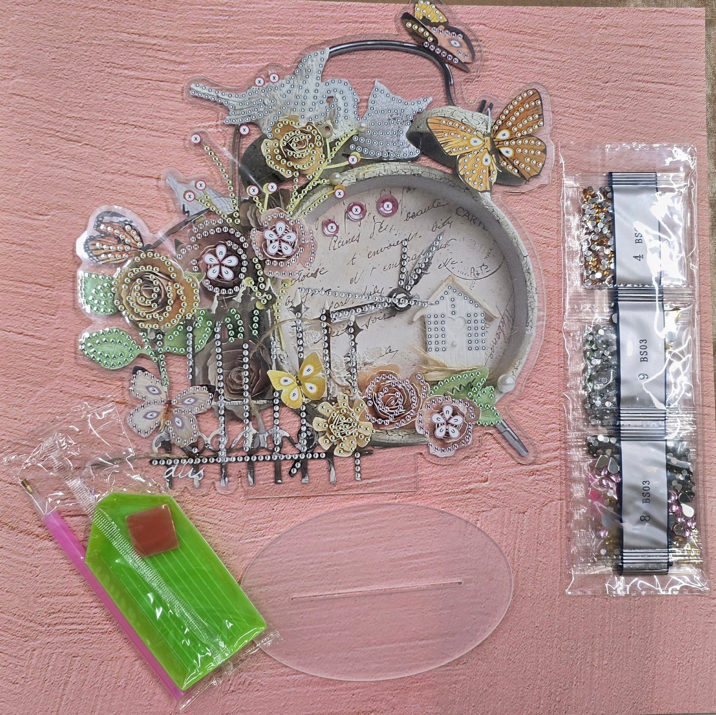 Cottage Garden Diamond Clock Design Kit