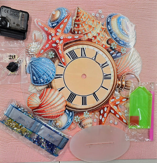Sea Shells Diamond Dot Clock Kit