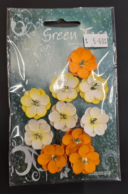 Green Tara Cherry Blossoms - Yellow/Gold - 28mm