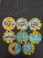 Sunflower Welcome Affirmations 8 Coaster & Stand Set