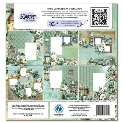 3 Quarter Designs Sage Candlelight 12"x12" Paper Collection Pack