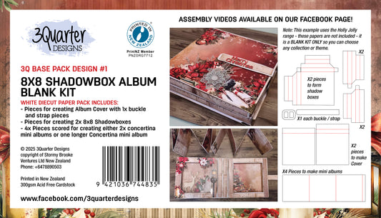 3 Quarter Designs Base Pack Design #1 - 8"×8" Shadowbox Album