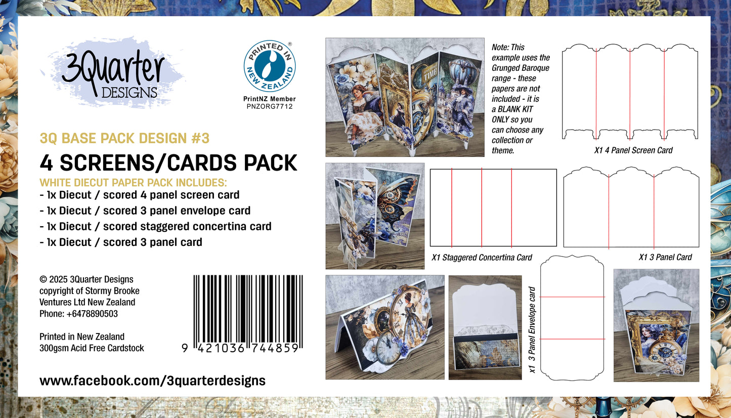 3 Quarter Designs Base Pack Design #3 - 4 Screens/Cards