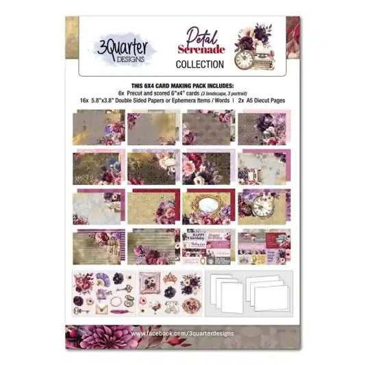 3 Quarter Designs Petal Serenade 6"x4" Card Making Pack