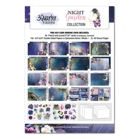3 Quarter Designs Night Garden 6"x4" Card Making Pack