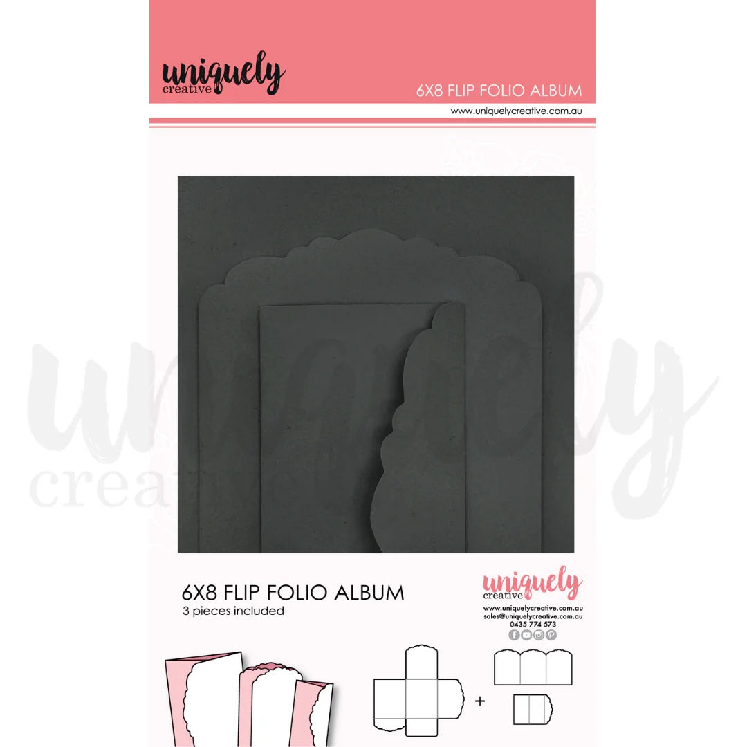 6"x8" Flip Folio Album - Black