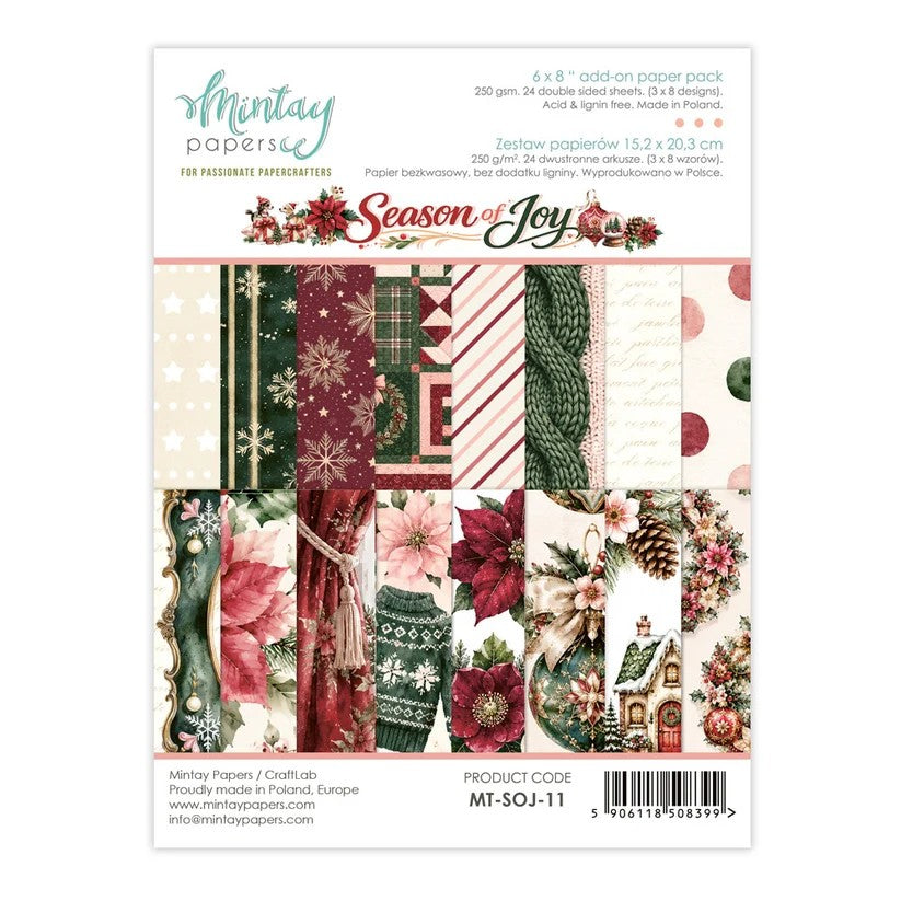 Mintay Season of Joy 6"x8" Add on Paper Pack