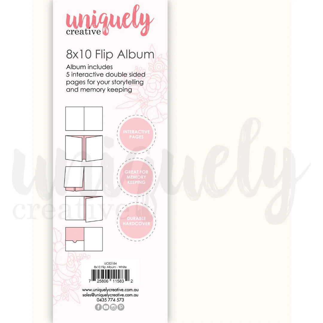 Uniquely Creative 8"x10" Flip Album - White