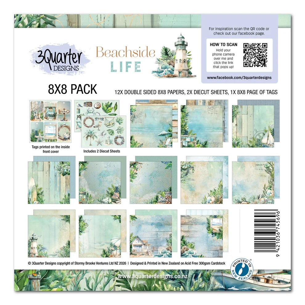 3 Quarter Designs Beachside Life 8"x8" Paper Collection Pack