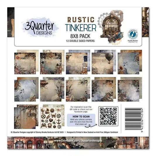 3 Quarter Designs Rustic Tinkerer 8"x8" Paper Collection Pack