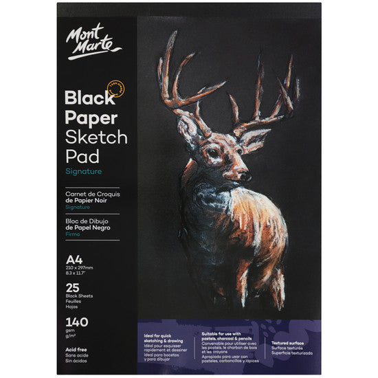 Mont Marte Black Paper Sketch Pad A4