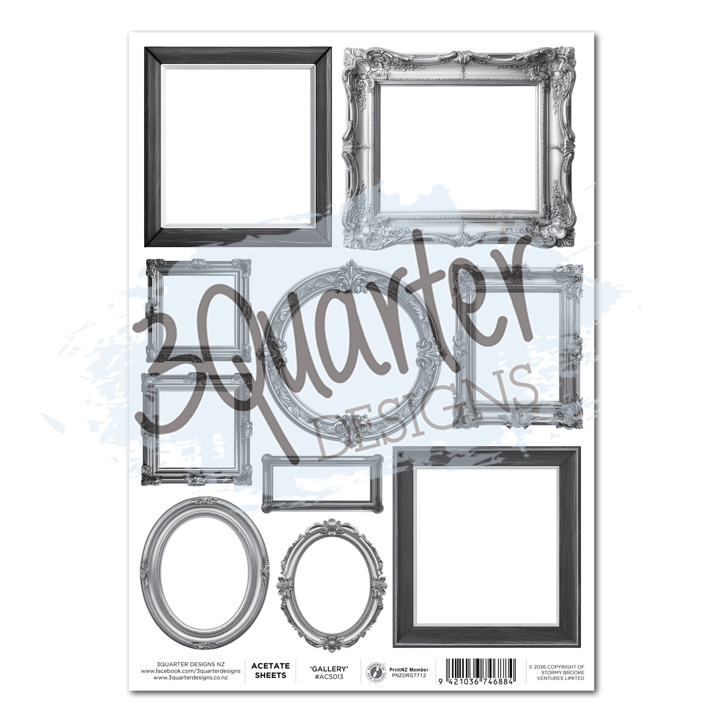 3 Quarter Designs Gallery A4 Acetate Sheet