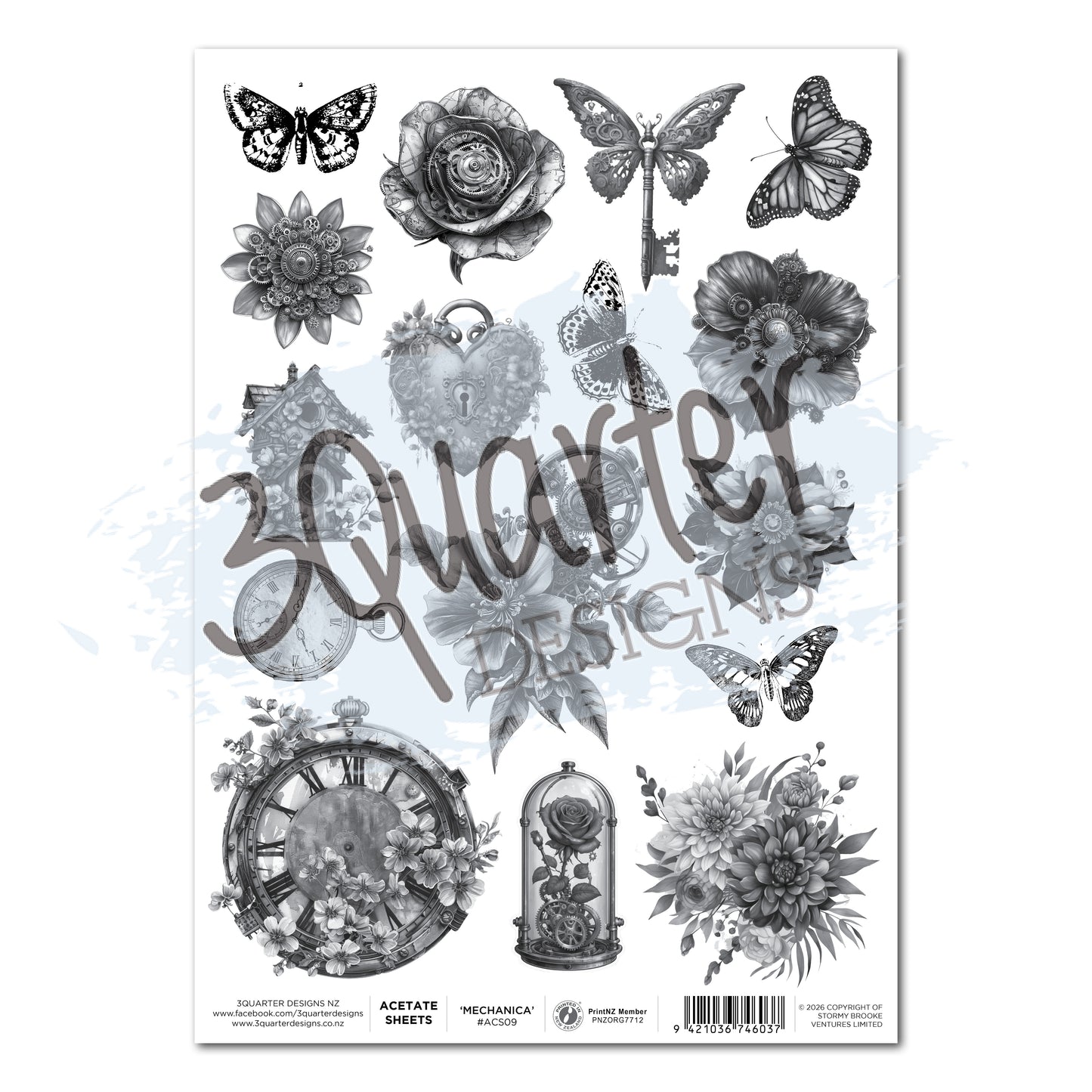 3 Quarter Designs Mechanic Acetate Sheet