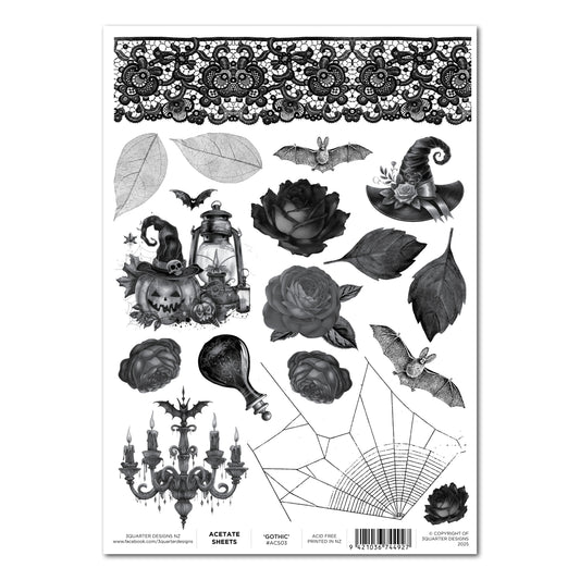 3 Quarter Designs Gothic A4 Acetate Sheet