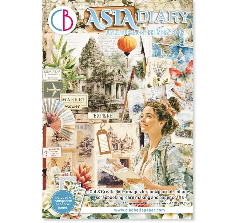 Ciao Bella Asia Diary Junk Journal & Ephemera Book