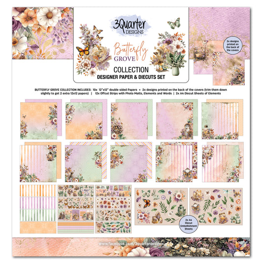 3 Quarter Designs Butterfly Grove 12"x12" Paper Collection Pack