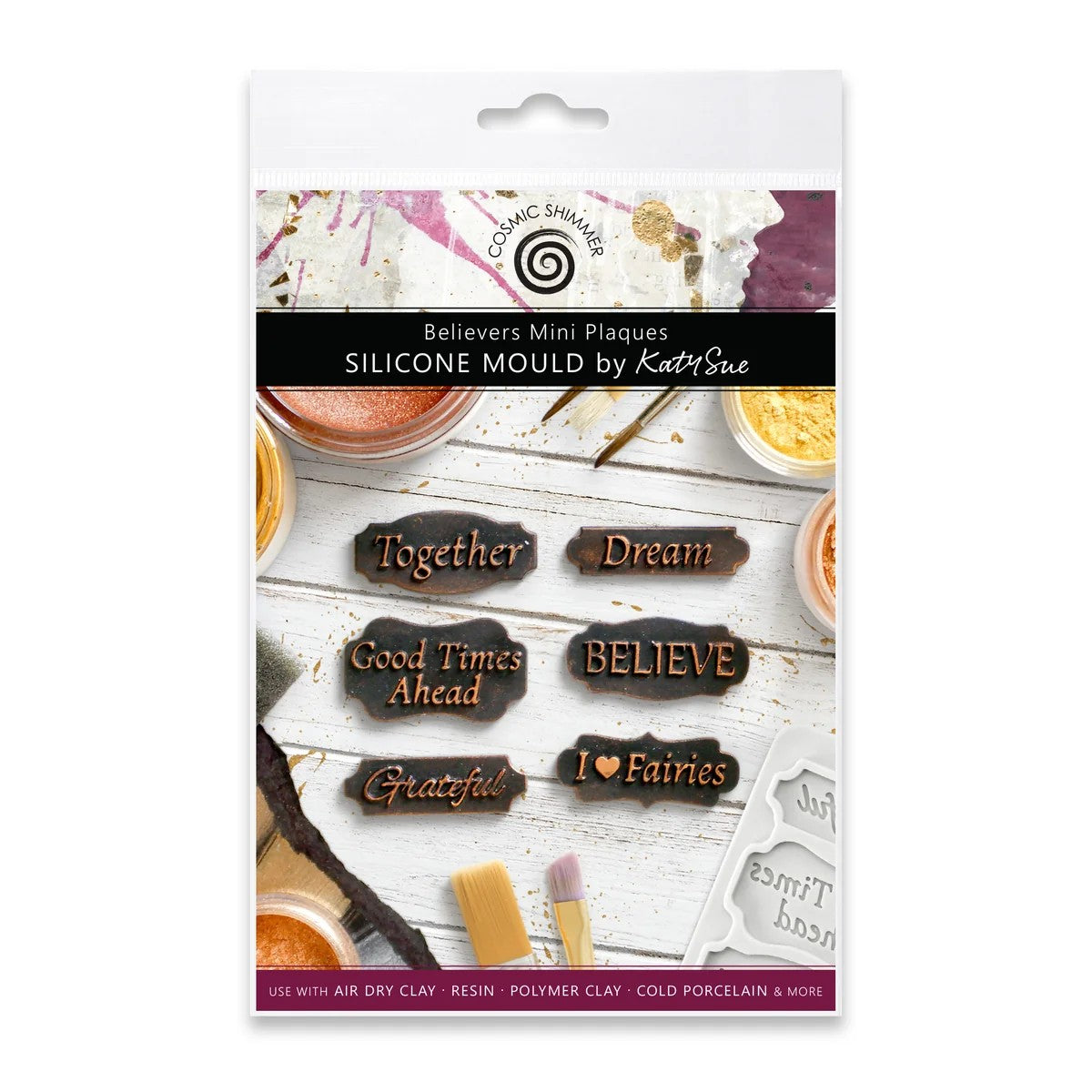 Katy Sue Cosmic Shimmer Believers Mini Plaques Silicone Mould
