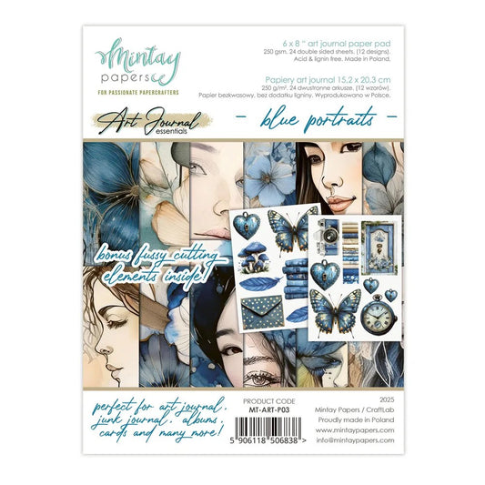 Mintay Art Journal Essentials - Blue Portraits 6"x8" Art Journal Paper Pad