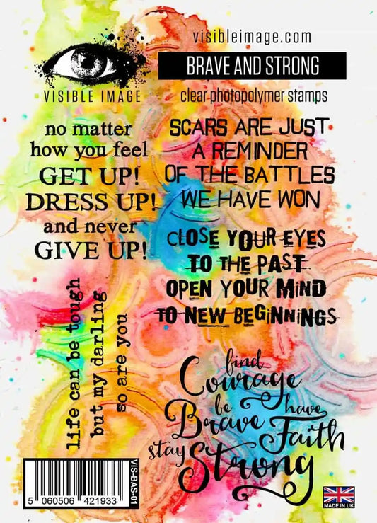 Visible Image Brave and Strong Clear Stamp Set
