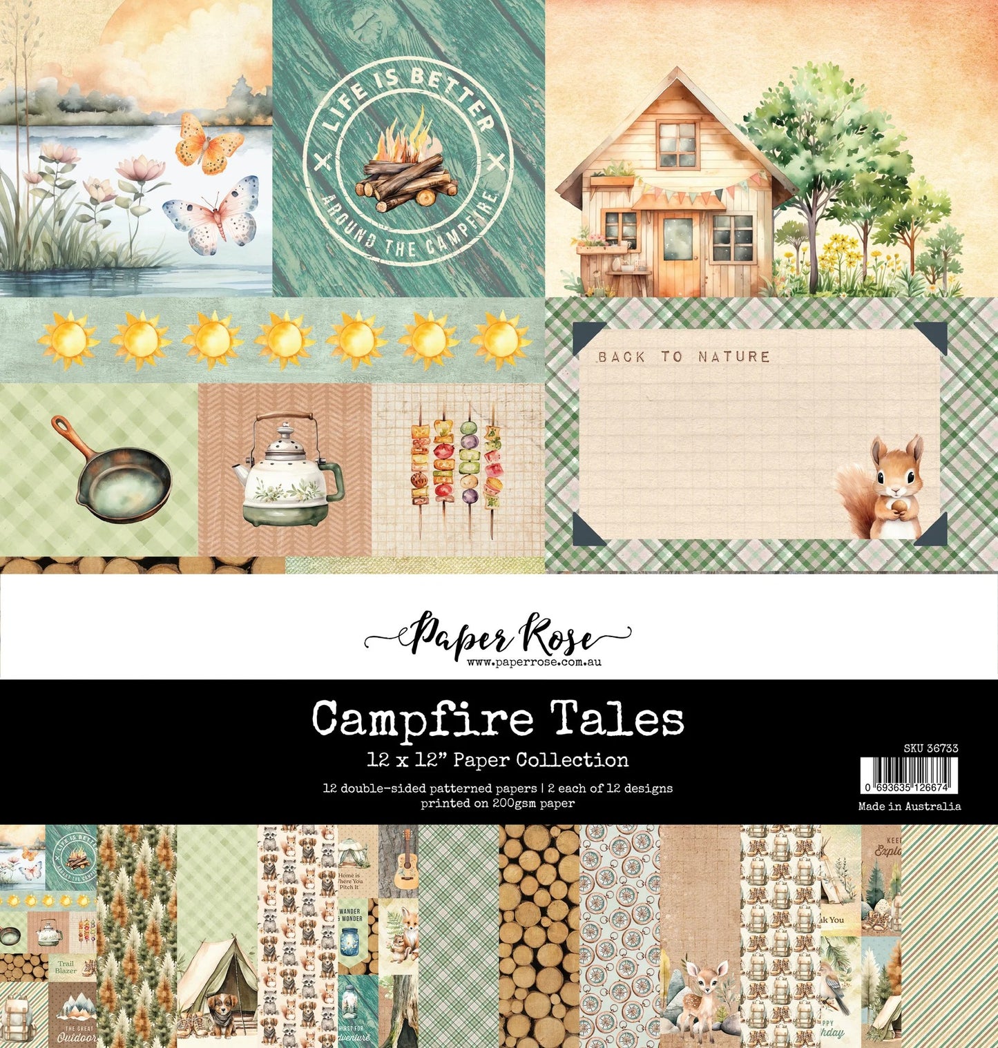 Paper Rose Campfire Tales 12"x12" Paper Collection Pack