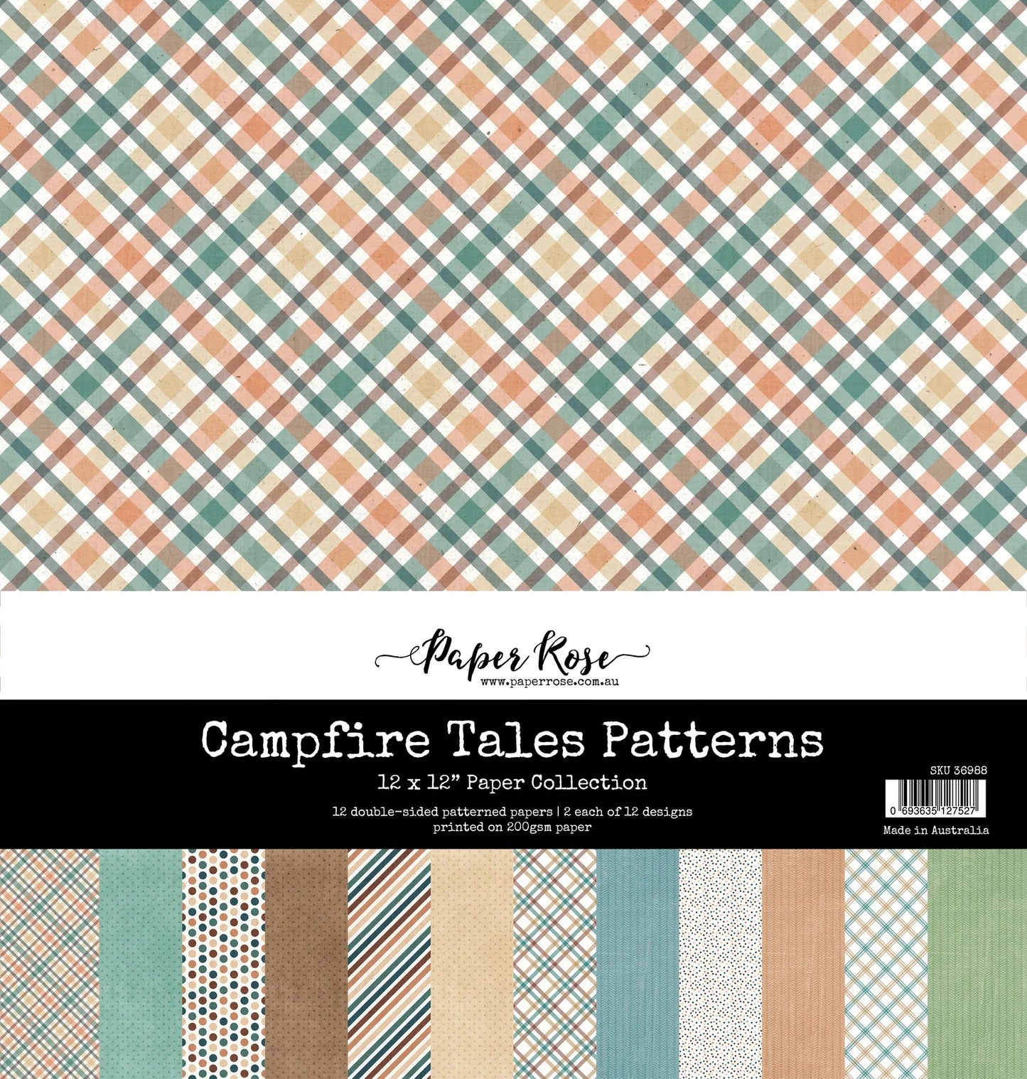 Paper Rose Campfire Tales Patterns 12"x12" Paper Collection Pack