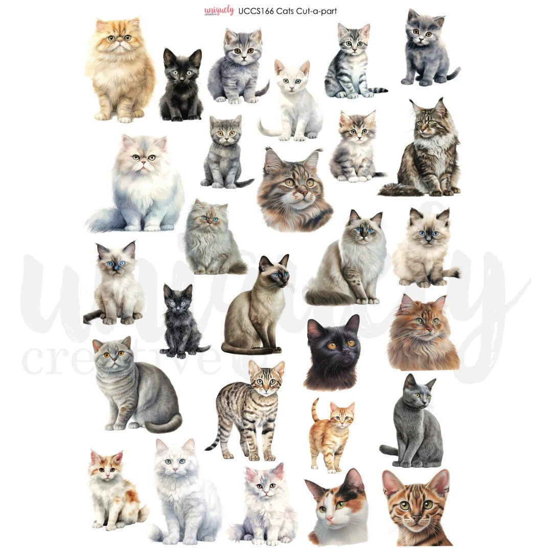 Uniquely Creative Cats Cut Apart Sheet
