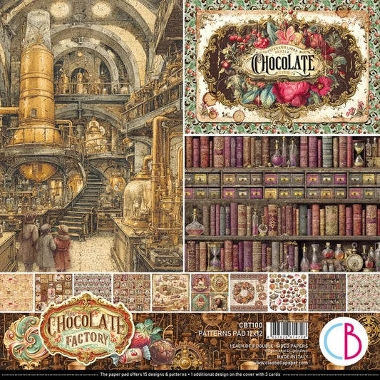 Ciao Bella Chocolate Wanderlust 12"x12" Patterns Pad 8/Pkg