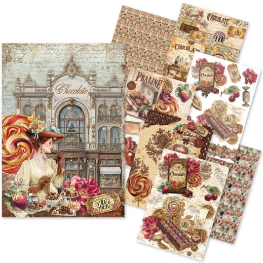 Ciao Bella Chocolate Wanderlust A5 Rice Paper Art Set 8/Pkg