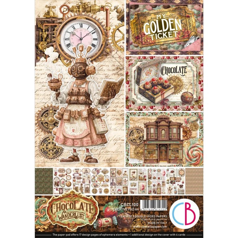 Ciao Bella Chocolate Wanderlust Creative Pad A4 9/Pkg