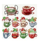 Christmas Mugs 8 Diamond Dot Coaster Kit