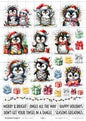 Bee Arty Christmas Penguin A4 Cut Apart Sheet
