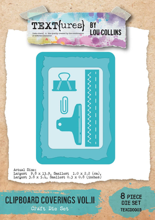 Text(ures) by Lou Collins Clipboard Coverings Vol.II Die Set