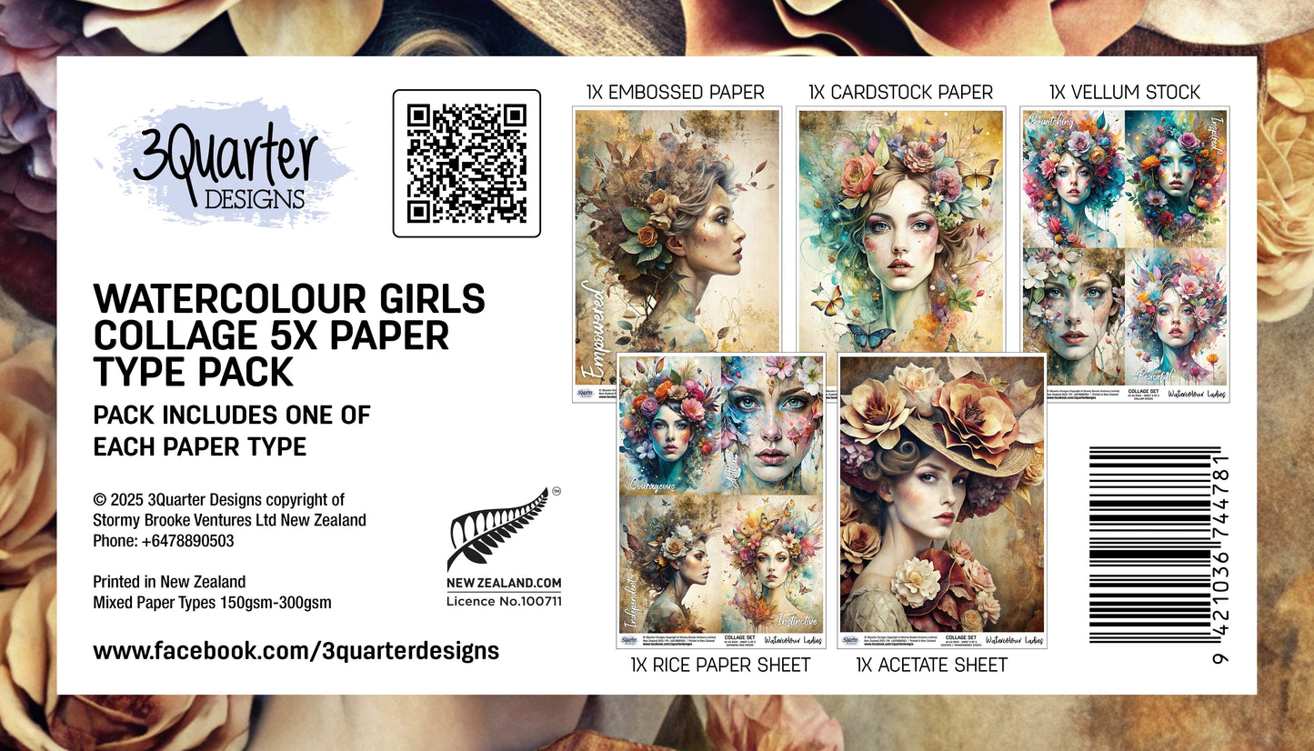 3 Quarter Designs Watercolour Girls Collage
