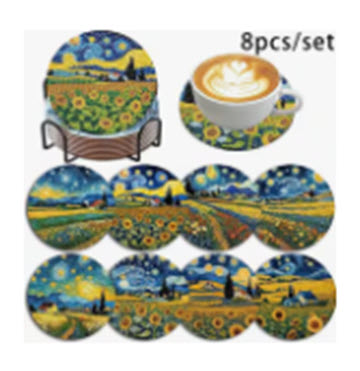Countryside Scenery 8 Coaster Diamond Dot Kit
