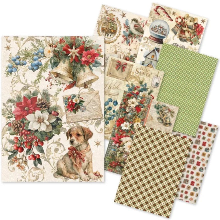 Ciao Bella Cozy Christmas A5 Rice Paper Art Set 8/Pkg