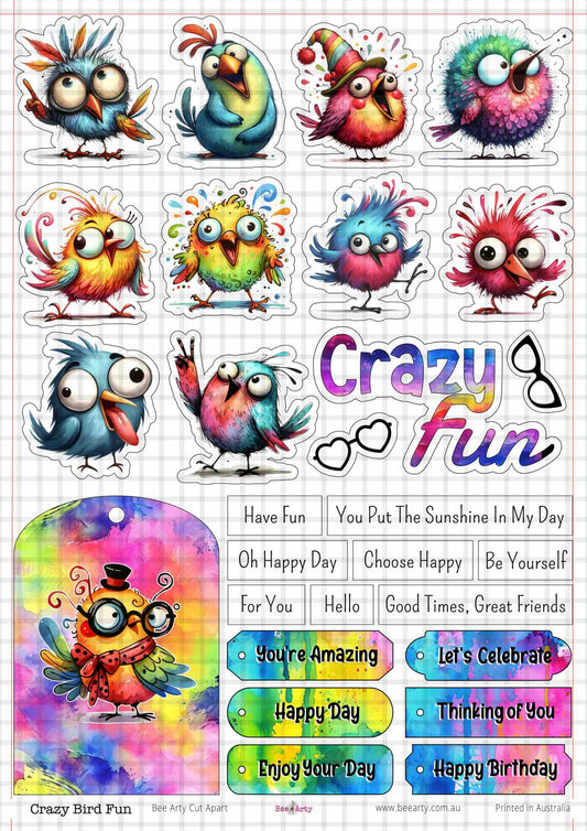 Bee Arty Crazy Bird Fun A4 Cut Apart Sheets