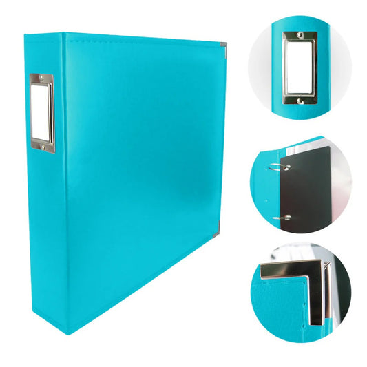 Couture Creations 12"x12" Aqua Blue D-Ring Scrapbook Album