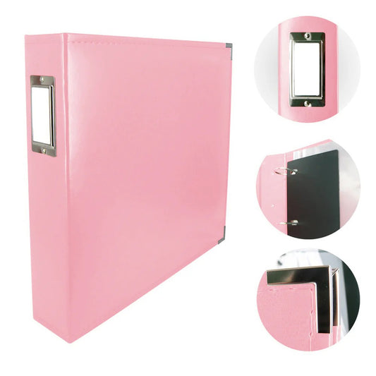 Couture Creations 12"x12" Baby Pink Blue D-Ring Scrapbook Album