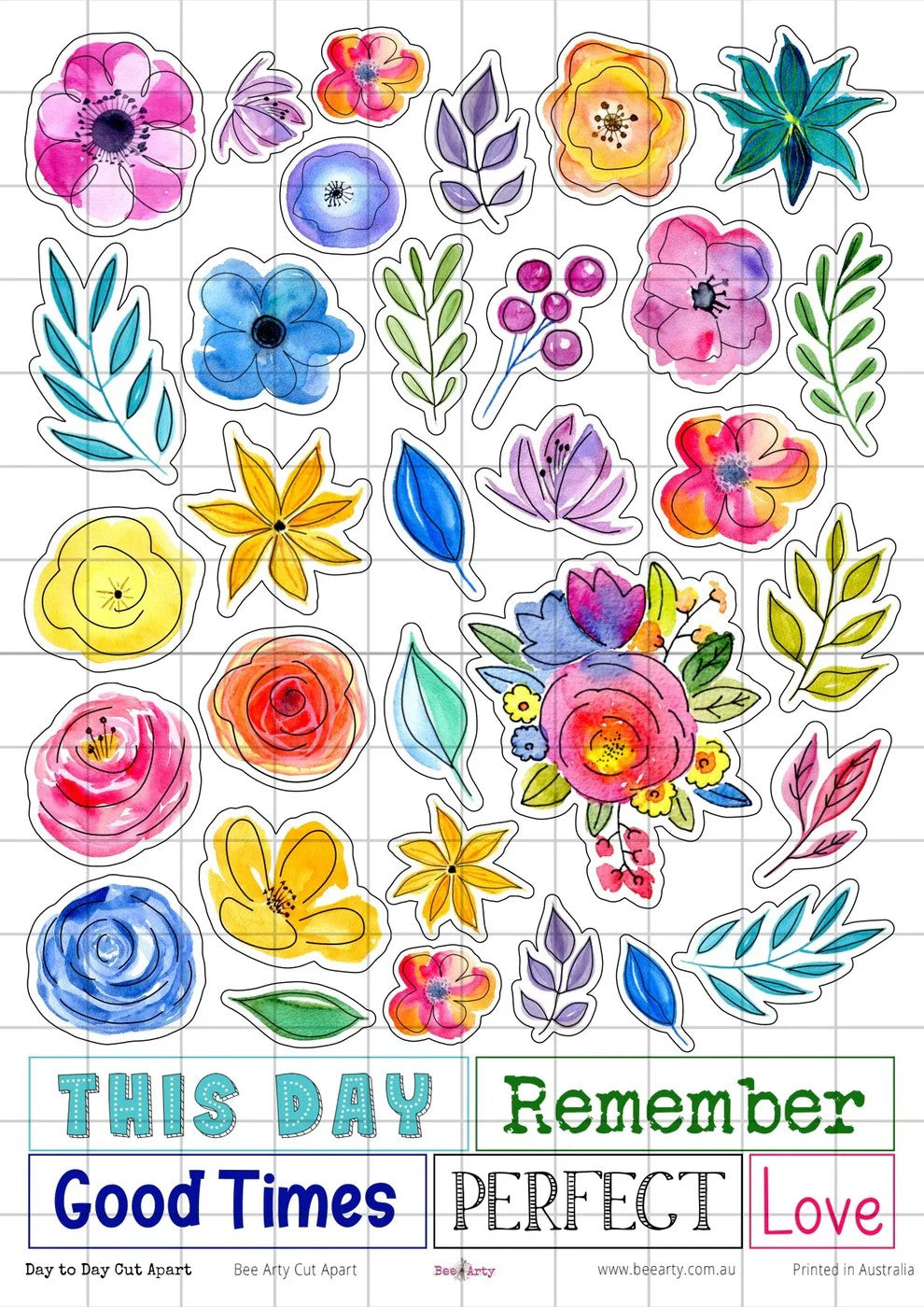 Bee Arty Day to Day A4 Vellum Cut Apart Sheet