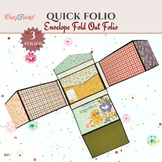 CrafTreat Scrapbook Blank Quick Folio - Envelope Fold up Folio - Black, White, Kraft