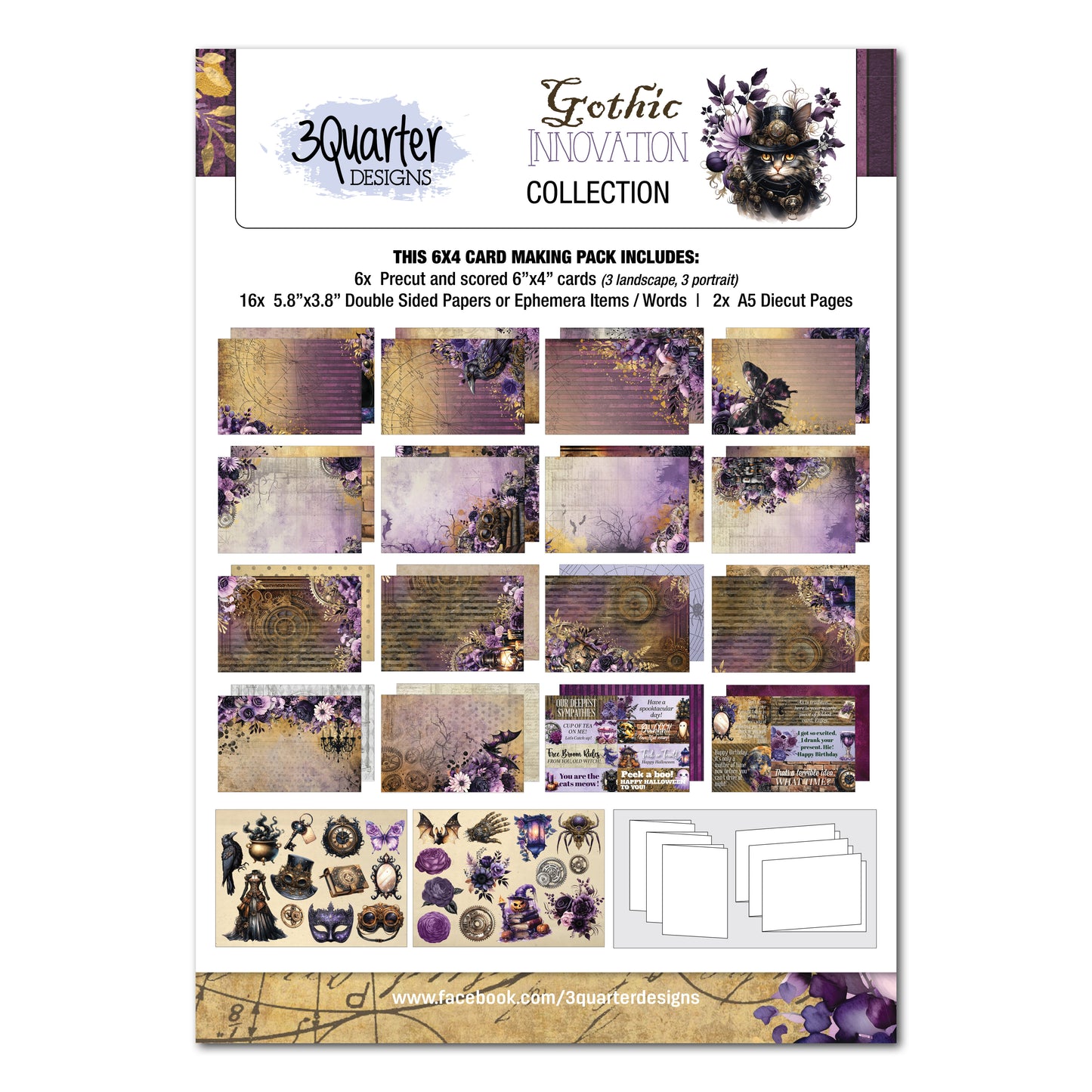 3 Quarter Designs Gothic Innovation 6"x4" Cardmaking Pack