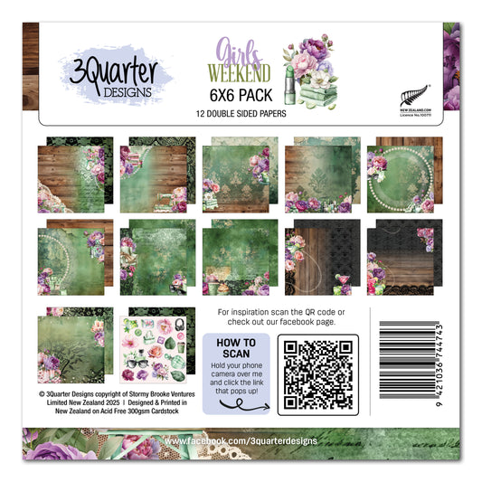 3 Quarter Designs Girls Weekend 6"×6" Paper Collection Pack